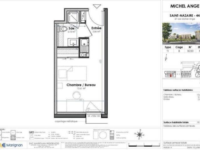 Appartement 1 pièce 44600 Saint Nazaire Réf: 3622