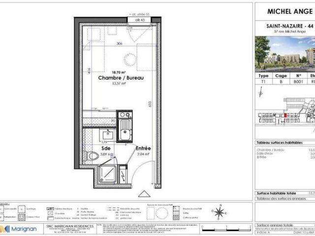 Appartement 1 pièce 44600 Saint Nazaire Réf: 3686
