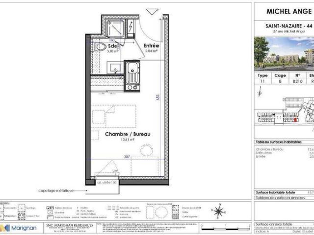 Appartement 1 pièce 44600 Saint Nazaire Réf: 3705