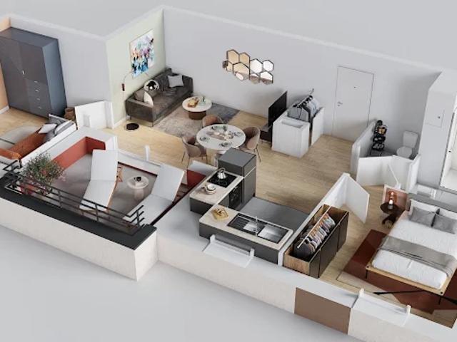 Appartement 1 pièce 44 m2