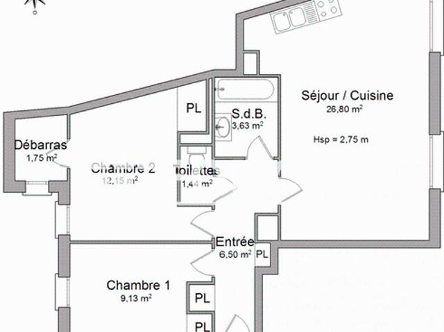 Appartement 2 chambres meublé Nantes 44000