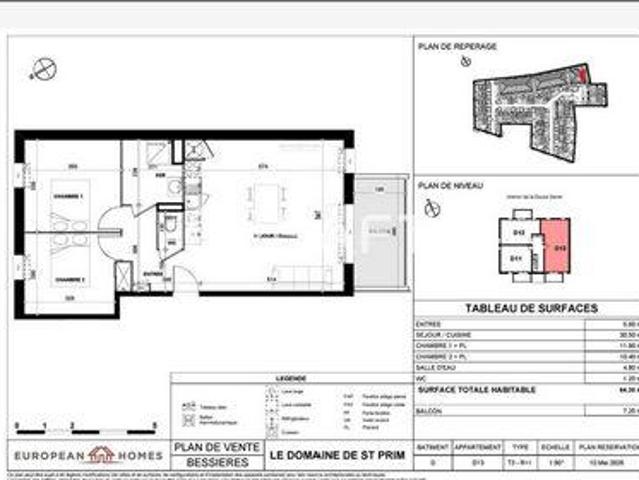 Appartement 2 chambres, Bessieres Midi 31660 DLS104685024