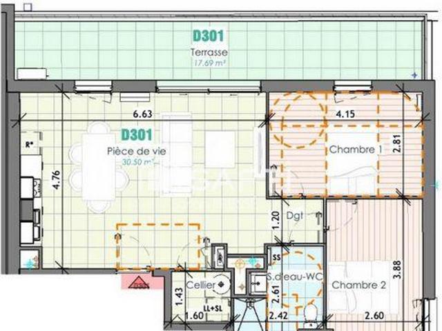 Appartement 2 chambres, Le Loroux Pays de la Loire 44430 DLS103383502