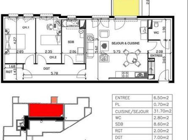 Appartement 2 chambres, Lexy Lorraine 54720 ES101276238