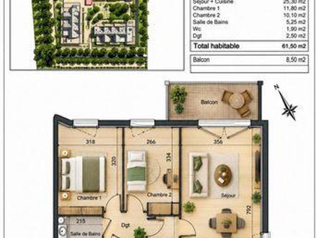 Appartement 2 chambres, Saint Île 91280 DS105795277