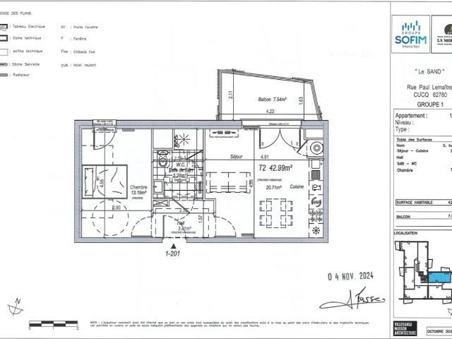 Appartement 2 pièces 43 m²