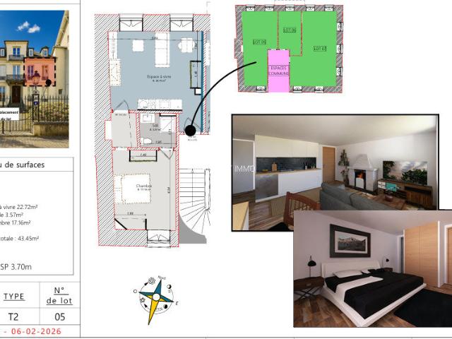 Appartement 2 pièces 43 m²