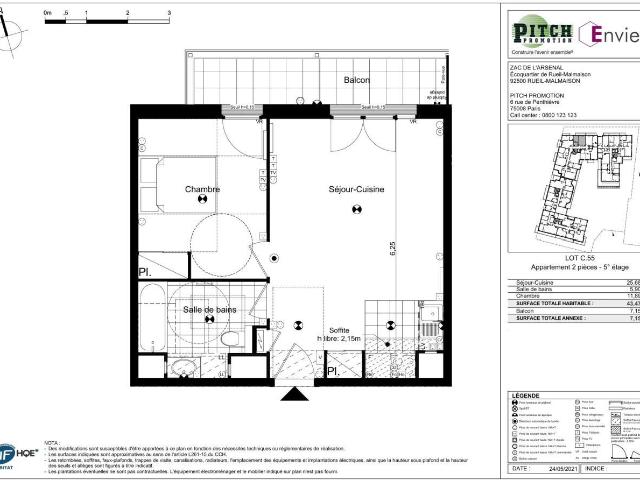 Appartement 2 pièces 43 m²
