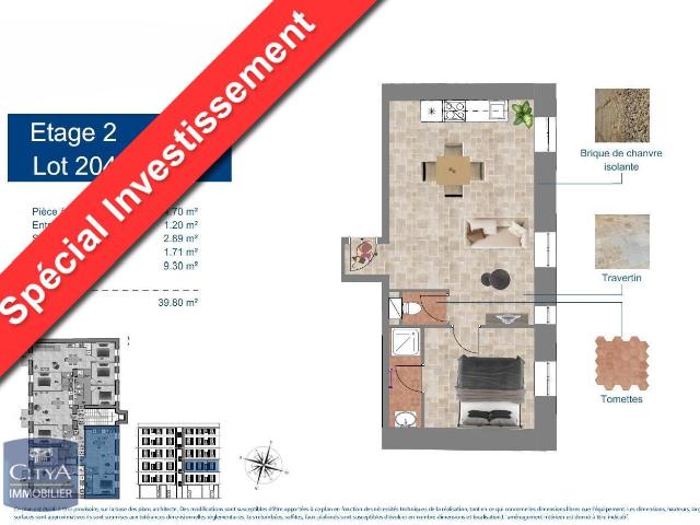 Appartement 2 pièces 40 m²