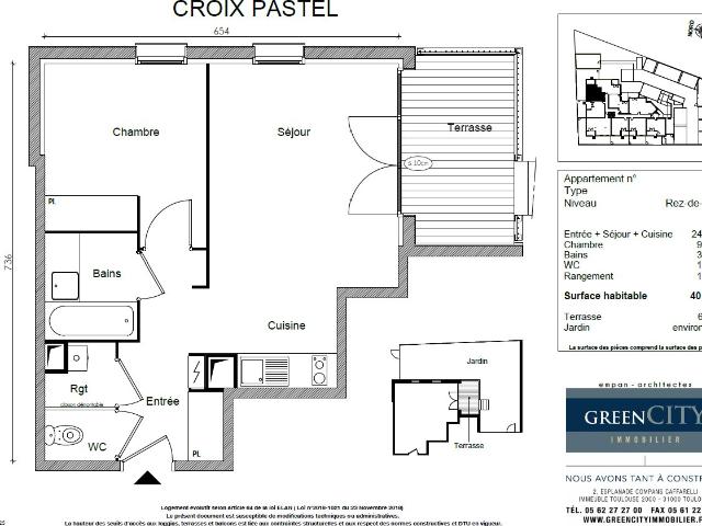 Appartement 2 pièces 40 m²