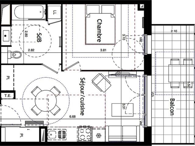 Appartement 2 pièces 41 m²