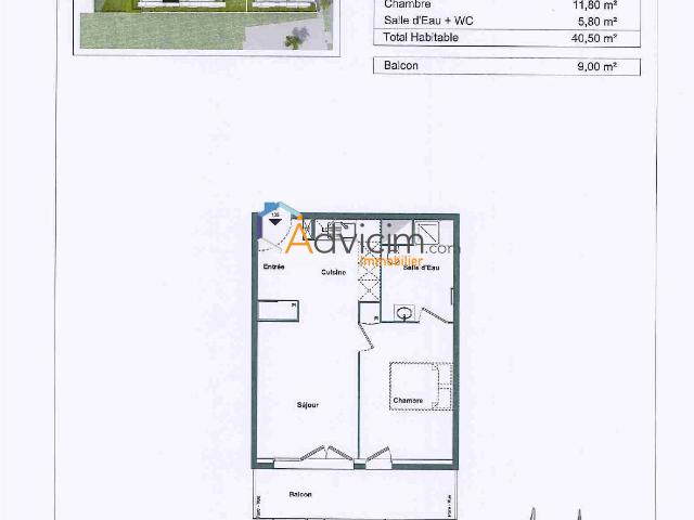Appartement 2 pièces 41 m²