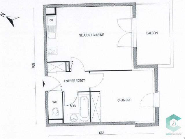 Appartement 2 pièces 41 m²