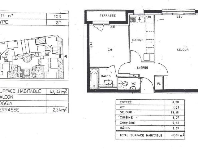 Appartement 2 pièces, 42 m² à louer à Nanterre 92000