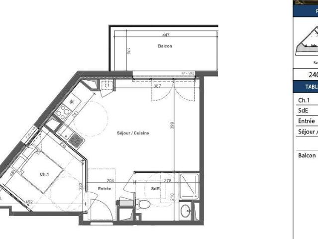 Appartement 2 pièces 42 m²