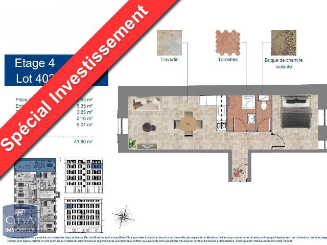 Appartement 2 pièces 42 m²