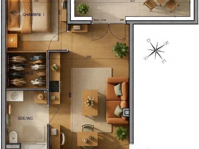 Appartement 2 pièces 42 m²
