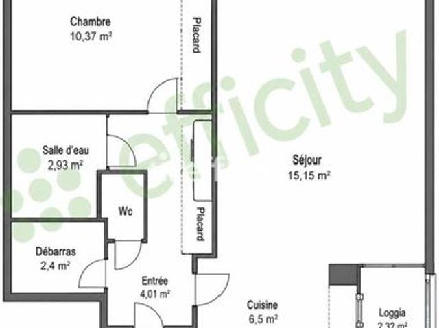 Appartement 2 pièces 42 m²