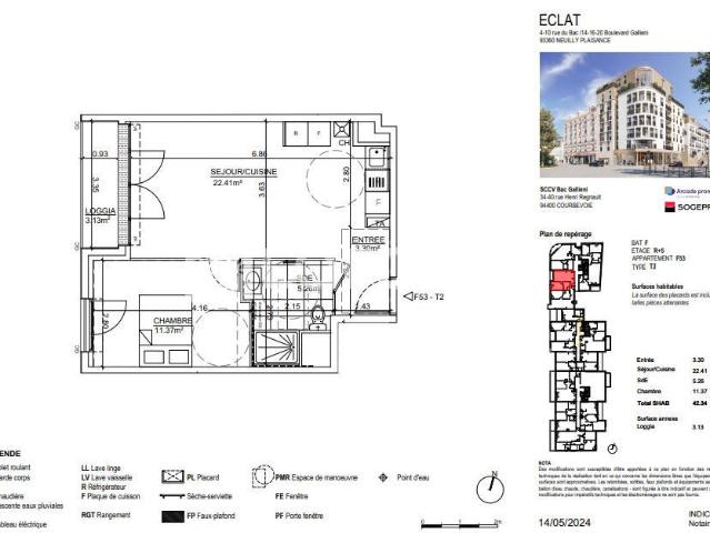Appartement 2 pièces 42 m²