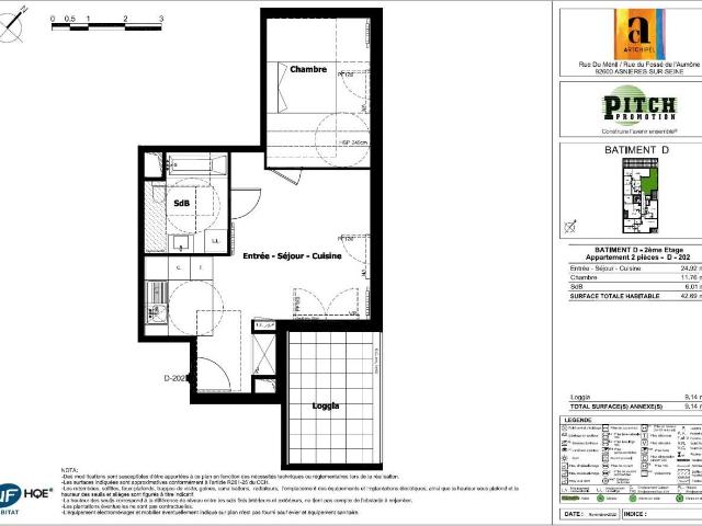 Appartement 2 pièces 42 m²