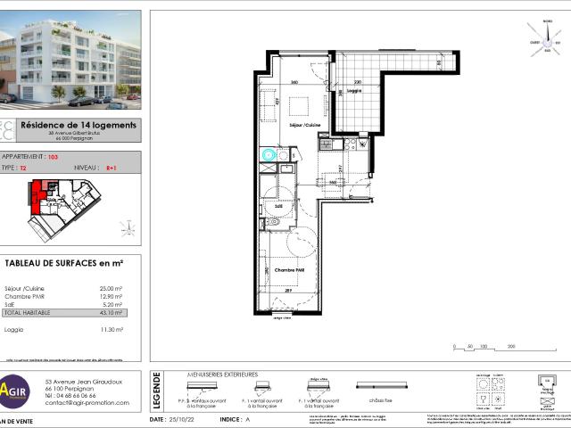 Appartement 2 pièces 42 m²