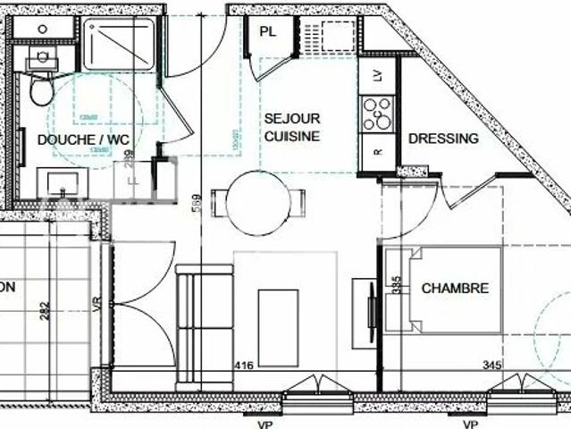 Appartement 2 pièces 42 m²