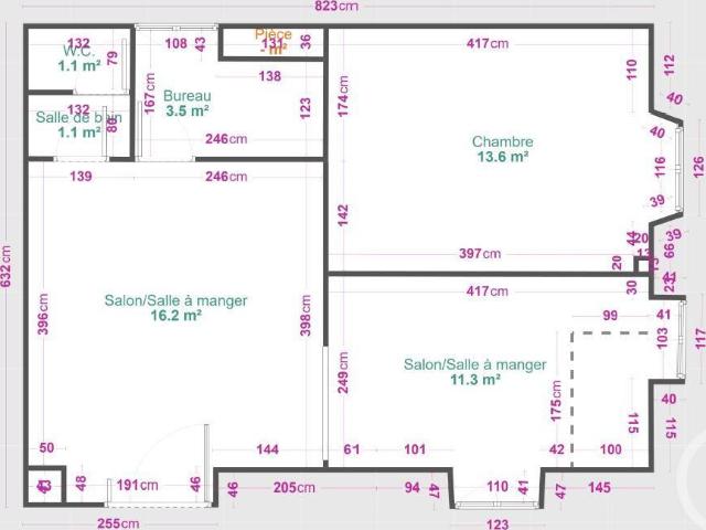 Appartement 2 pièces 47 m²
