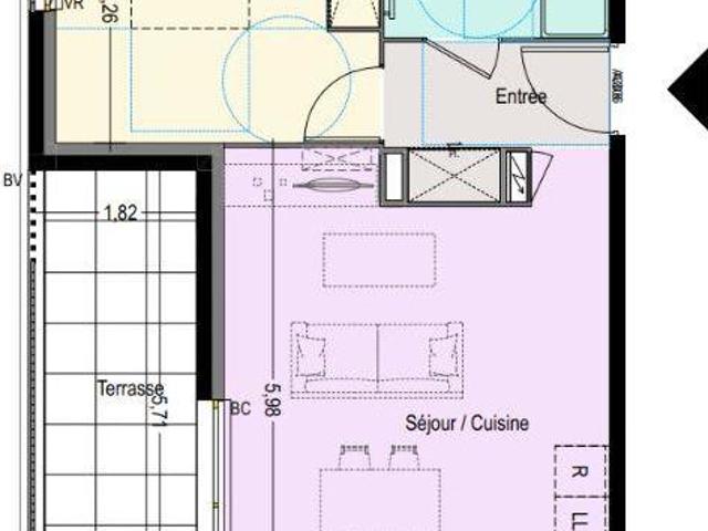 Appartement 2 pièces 47 m²