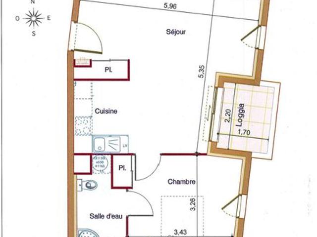 Appartement 2 pièces 47 m²