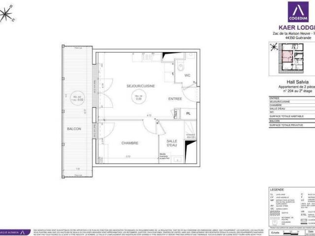 Appartement 2 pièces 44350 Guérande Réf: 3740