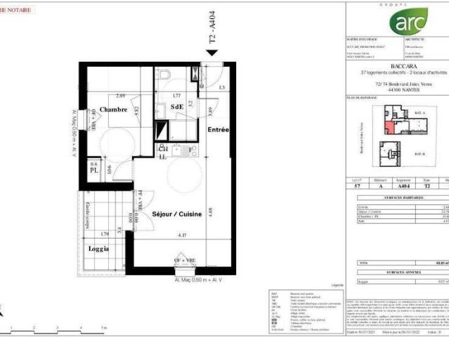 Appartement 2 pièces 44300 Nantes Réf: 12171