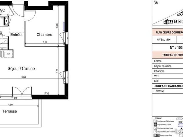 Appartement 2 pièces 44 m²