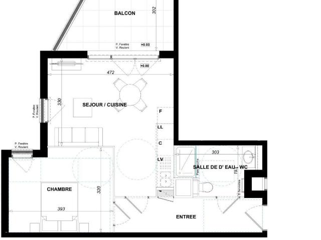 Appartement 2 pièces 44 m²