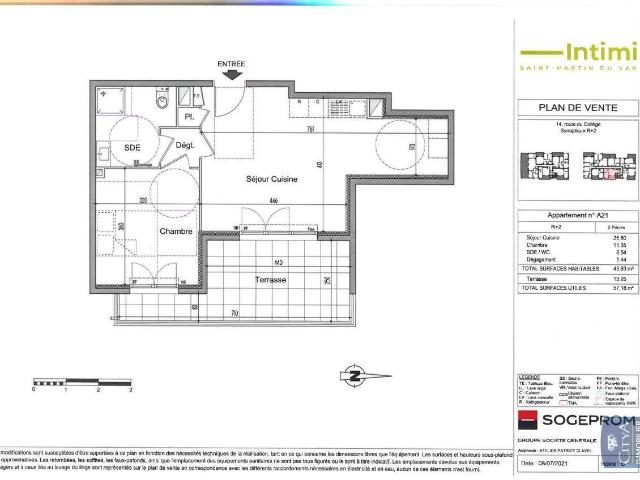Appartement 2 pièces 44 m²