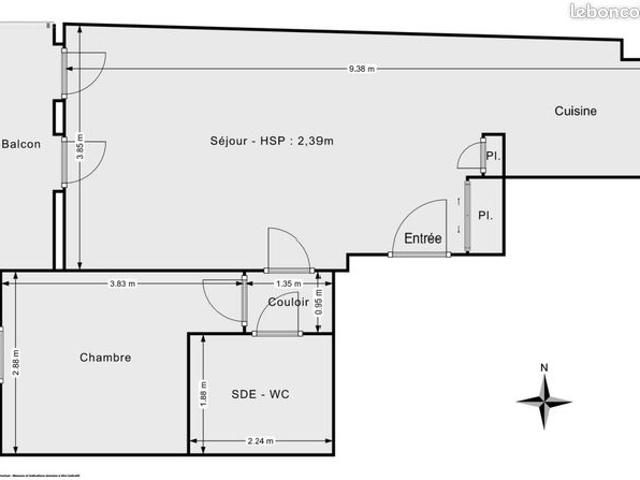 Appartement 2 pièces 44 m²