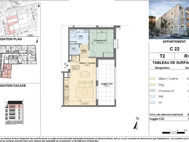 APPARTEMENT 2 PIECES 45.8 m2 ET LOGGIA PROPRIANO