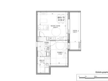 Appartement 2 pièces 45 m²