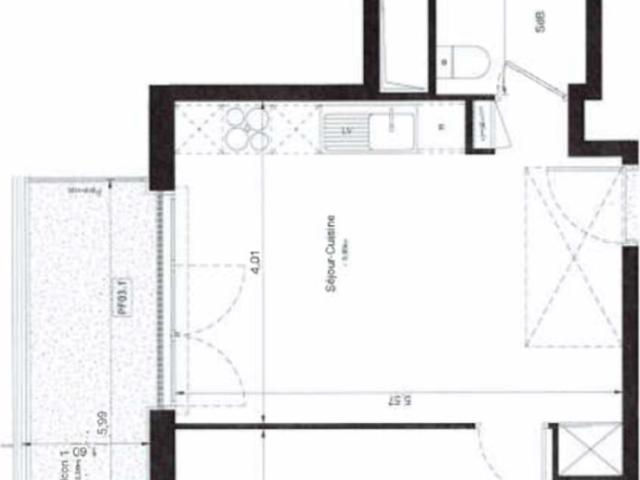 Appartement 2 pièces 45 m²
