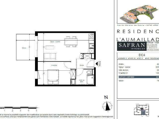 Appartement 2 pièces 45 m²