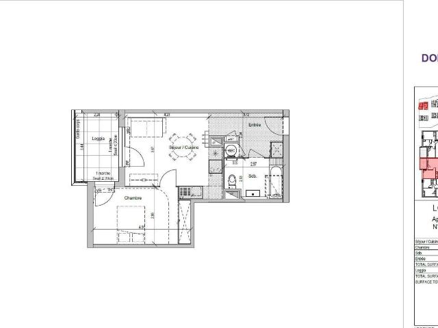 Appartement 2 pièces 45 m²