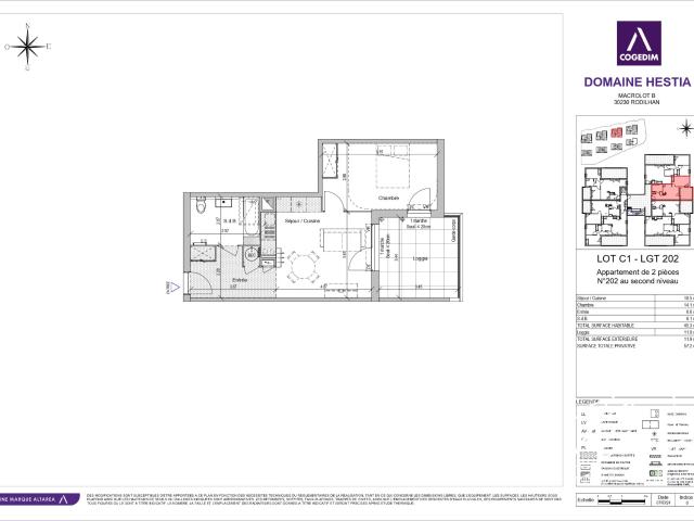 Appartement 2 pièces 45 m²