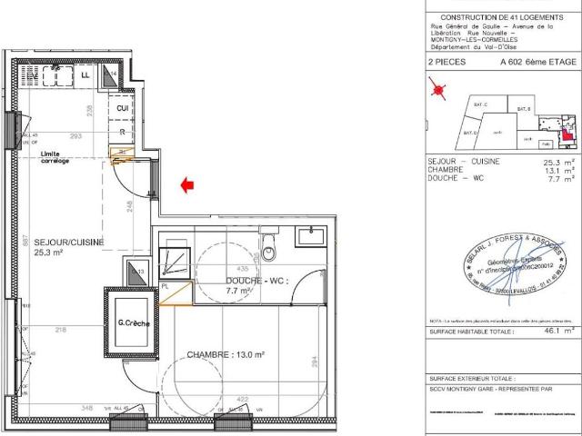 Appartement 2 pièces 46 m²