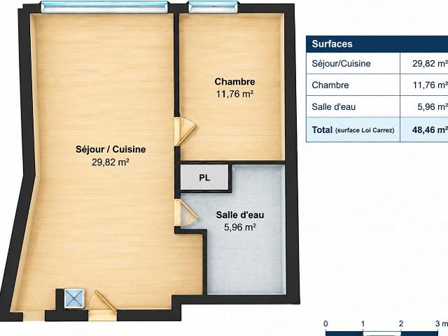 Appartement 2 pièces 48 m²