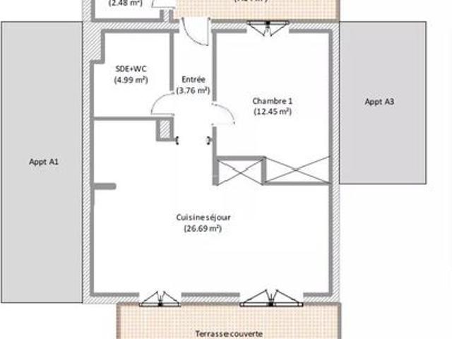 Appartement 2 pièces 48 m²