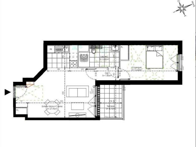 Appartement 2 pièces 48 m²