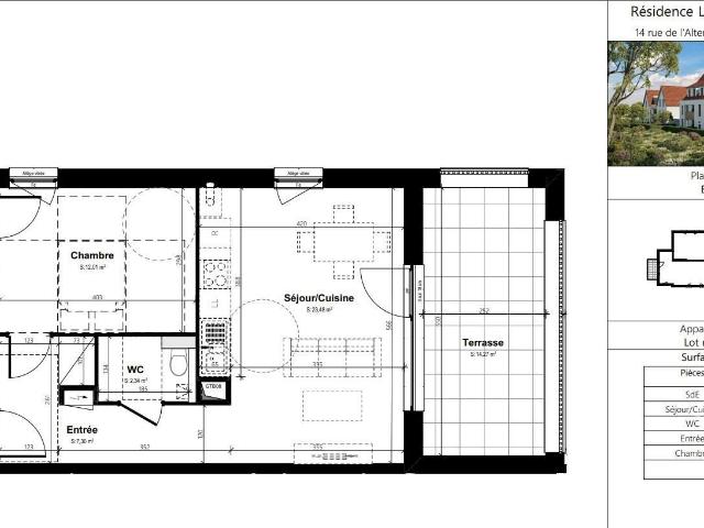 Appartement 2 pièces 48 m²