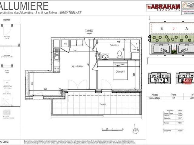 Appartement 2 pièces 49800 Trélazé Réf: 41