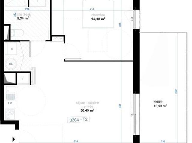 Appartement 2 pièces 49 m²