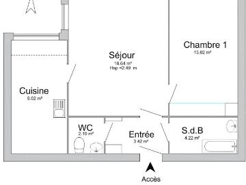Appartement 2 pièces, 50 m² à louer à Le Plessis Robinson 92350