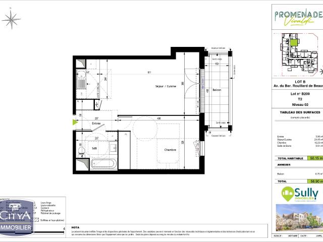Appartement 2 pièces 50 m²